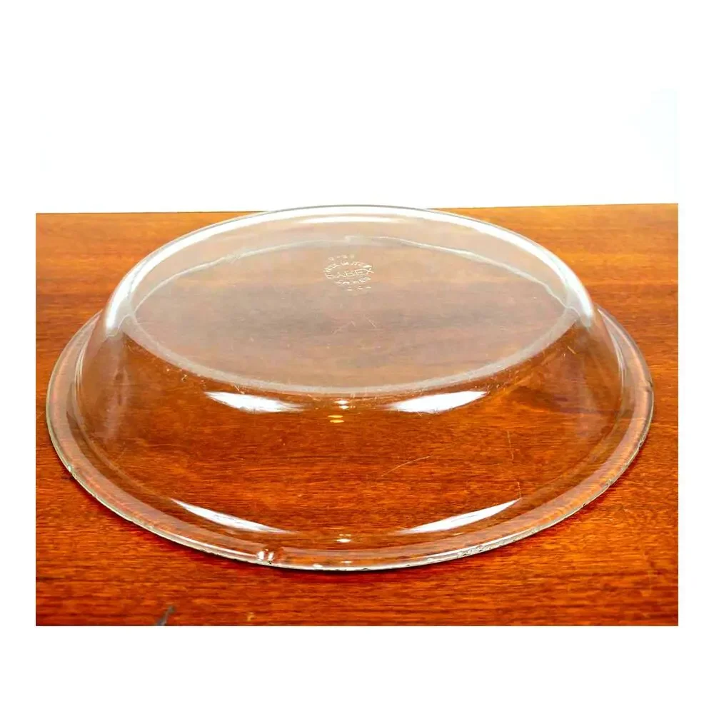 Pyrex Deep Pie Plate 9'' Clear Glass Flat Rim 209 Made In USA Vintage